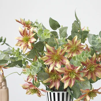 1 Paket Zambak buket çiçekler Ev Dekorasyon Parti Düğün DIY Vazo Süs Sahte Flores Bitkiler Reallife