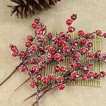 10 Adet Noel Berry Mini Yuvarlak Yapay Kırmızı Meyveler Noel Çiçek Yeni Yıl Ev Süsler Çam Ağacı Şube DIY