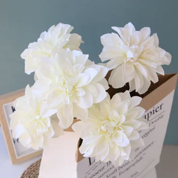 10 Adet yapay Çiçek Buket Dahlia Düğün Dekorasyon Ev Aksesuarları Dekorasyon Çiçek Düzenleme