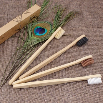 10 Adet çocuk Renkli Diş Fırçası Doğal Bambu Diş Fırçası Seti Yumuşak Kıl Kömür Diş Eko Bambu Diş Fırçaları Diş