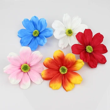 10 cm ipek yapay Gerbera Papatya çiçek başları,yapay Çiçekler düğün dekorasyon için DIY 50 adet / grup