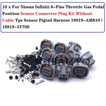10 * Nissan Infiniti İçin 6-Pin Gaz Pedalı Konum Sensörü Konnektörü soket kablo demeti Kablo Olmadan 18919-AM810 / 18919-5Y700