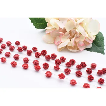 12mm Taze Kırmızı Gül çiçek tarafından sentezlenen çevre koruma reçine ve taş tozu diy bilezik kolye takı yapımı