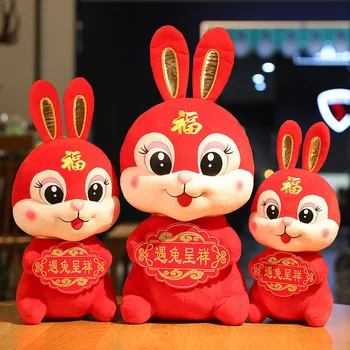 2023 Çin Zodyak Fortuna Tavşan peluş oyuncak Yeni Yıl Tang Takım Elbise Sevimli Tavşan Bebek doldurulmuş oyuncak Yaratıcı Yeni Yıl Özel Hediye
