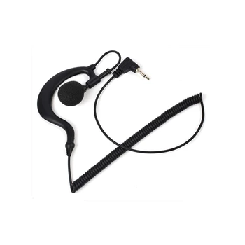 3.5 mm Polis Alma/Dinleme Sadece Kulaklık G Şekli Yumuşak Kulak Kancası Gözetim Kulaklık İki Yönlü Telsiz, radyo hoparlör Mikrofon