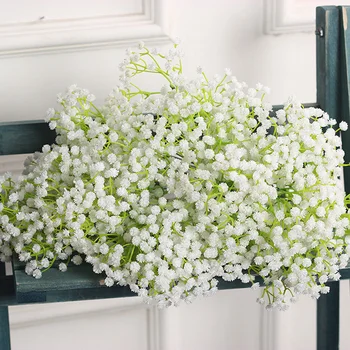 3 adet Bebek Nefes yapay çiçek gypsophila Beyaz Çiçek Şube Düğün Dekorasyon Yapay Bitki Dekoratif Çiçek Ev İçin