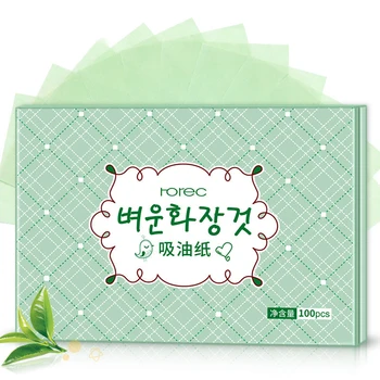 300 Yaprak Yeşil Çay Yüz Yağı Kurutma Yaprak Kağıt Temizleme Yüz Yağ Kontrolü Emici Kağıt Güzellik Makyaj Araçları