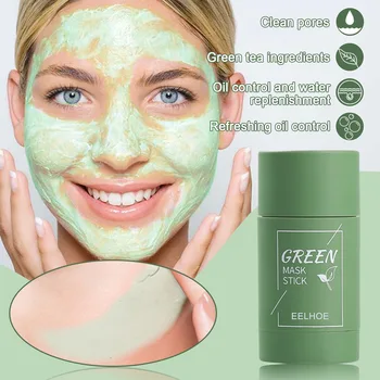 40g Yeşil Çay Katı Maske Gözenek Derin Arındırıcı Temizleme Çamur Sopa Yağ Kontrolü Siyah Nokta Kaldırmak Akne Temizleme Yüz Cilt Bakımı Araçları