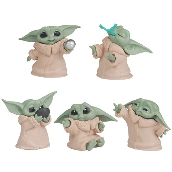 5 Adet / takım Bebek Yoda aksiyon figürü oyuncakları 5-6cm Grogu Modeli Star Wars Figuras Çocuklar İçin Oyuncaklar