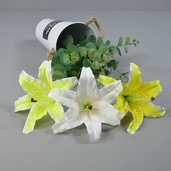 50 adet 20cm Büyük İpek Zambak yapay çiçek Kafa Düğün Araba Dekorasyon İçin DIY Garland Dekoratif Çiçekçilik Sahte Ucuz Çiçekler