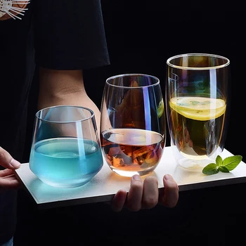 500 ml kurşunsuz Gökkuşağı kristal cam Su bardağı El Yapımı viski bardağı sapsız şarap bardağı Kahve Fincanları Parti Malzemeleri Drinkware