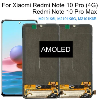 6.67 Xiaomi Redmi için Not 10 Pro 4G M2101K6G AMOLED LCD Ekran Dokunmatik Ekran Digitizer Değiştirme Note10 MAX M2101K6I LCD