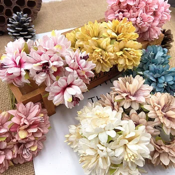 6 adet / grup mini Karanfil Buketi İpek yapay çiçekler DIY El Yapımı Çelenk Karalama Defteri Düğün Dekorasyon Zanaat Sahte Çiçek