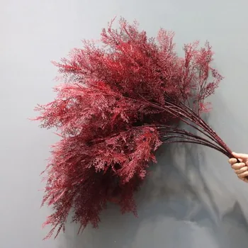 6 Foks Yapay Plastik Bitki Çiçek Simülasyon Sis Çim Dalları düğün buketi Dekorasyon Centerpieces Malzemeleri