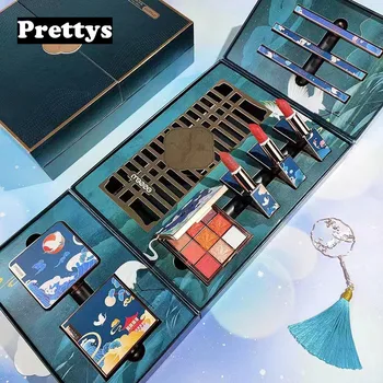 9 Adet Makyaj Seti Hediye Kutusu Kozmetik Mantar Hava Yastığı BB Krem Kapatıcı Pudra Ruj Eyeliner Kalem Maquillajes Para Mujer