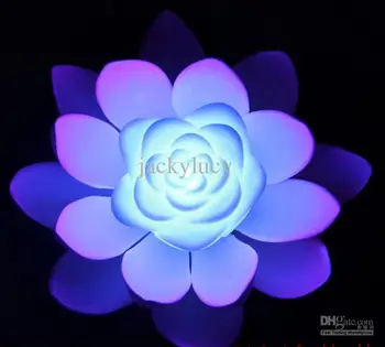 AAA kalite yapay ipek LED yüzen lotus çiçeği renkli değişen ışık düğün parti süslemeleri malzemeleri