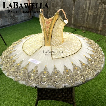 Altın Sarı Paquita Bale Tutu Ismarlama Profesyonel Klasik Bale Kostümleri Tutu BT9501