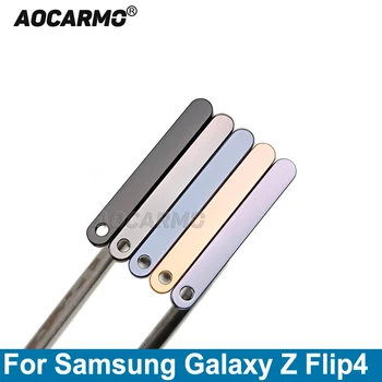 Aocarmo Siyah Gümüş Altın Mor Mavi Altın SİM Kart Samsung Galaxy Z Flip4 Sim Tepsi Tutucu Yuvası Yedek Parçalar