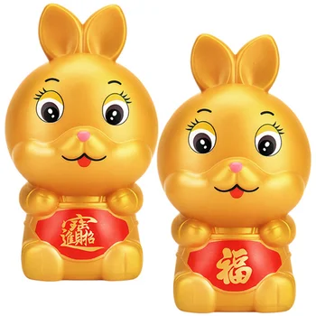 Banka Tavşan Piggy Bunny Tasarrufu Kavanoz Yearmoney Çocuklar Çin Decorationzodiac Ev Yeni Dekor Hatıra Pot 