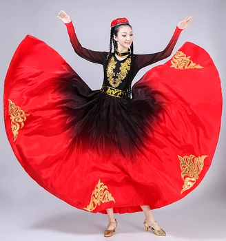 Bayan İspanya Dans Elbise Yeni Dans Performansı Elbise Kadın Etnik Azınlık Sahne Performansı Dekorasyon Etek D0727