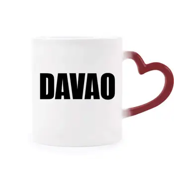 Davao Filipinler Şehir Geçişin Kupa ısıya duyarlı Kırmızı Kalp Kupası