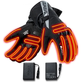 DUHAN su geçirmez motosiklet eldivenleri USB elektrikli motokros ısıtma eldivenleri rüzgar geçirmez ısıtmalı eldiven ısıtmalı Moto koruma