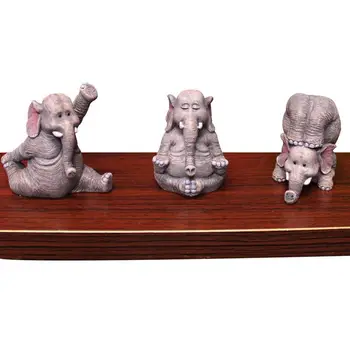 Fil Bahçe Heykeli Sevimli fil heykelcikleri Fil Yoga Yapıyor Heykelcik Komik Reçine Dekorasyon doğum günü hediyesi