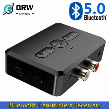 Grwıbeou Bluetooth 5.0 Alıcı Verici RCA 3.5 Mm AUX Jack Müzik Kablosuz Ses Adaptörü ve Mic Handsfree Çağrı Araba PC HDTV İçin