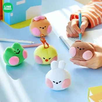 HATTI ARKADAŞLAR Miniini Serisi Kawaii Kahverengi Polyester Tutam Dekompresyon Oyuncaklar Anime Peluş Kız Kalp Bebek Kız doğum günü hediyesi