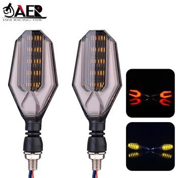 JAER Çift LED Motosiklet Dönüş sinyal ışıkları 12V Süper Parlak Gösterge Moto Clignotant Flaşör Gündüz Çalışan İşık Lambası