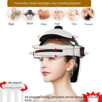 Kablosuz beyin masajı Beyin rahat barometrik müzik kask masaj şapka Baş Masajı