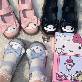 Kawaii Lolita Ayakkabı Anime Sanrio Orijinal Cinnamoroll Prenses Ayakkabı Karikatür Mymelody Öğrenci El Yapımı Bahar Ayakkabı Kız Hediye