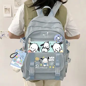 Kawaii Sanriod Anime Hobi Kuromi Cinnamoroll Pochacco Karikatür Sevimli çocuk okul çantası Büyük Kapasiteli Sırt Çantası