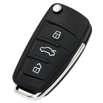 Keyecu Yükseltilmiş Çevirme Uzaktan Araba Anahtarı Fob 3 Düğme 433MHz ID48 Audi 4D0 837 231 K / 4D0 837 231 R İsteğe Bağlı