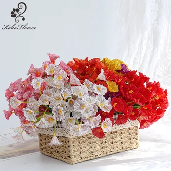 Koko Çiçek 35CM Bahar Çim İpek Sabah Zafer Düğün Aile Toplama DIY yemek masası Bahçe Dekorasyon Plastik Çiçekler