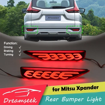 LED Arka Tampon Kuyruk İşık Mitsubishi Xpander 2017 için 2018 2019 2020 2021 Sürüş Fren Lambası w/ Dinamik Dönüş Sinyali Kırmızı Lens #A
