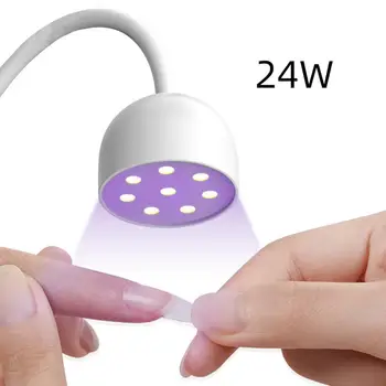 Masaüstü Lotus şeklinde tırnak lambası Döndürülmüş 360 Derece UV tırnak Sopa Kurutma Kalıplaşmış Pişirme Lambası USB 24W Fototerapi Makinesi
