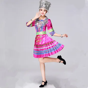 miao giyim çocuk çin azınlık kostüm festivali dans kostümü kadınlar için