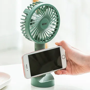 Mini el fanı Taşınabilir usb şarj edilebilir pil Soğutma Masaüstü Tabanı ile Cep telefon braketi 3 Modları Açık Seyahat için