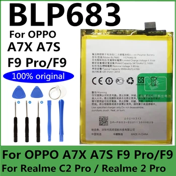 Orijinal Yeni 3500mAh BLP683 Pil için OPPO A7X A7S F9 Pro F9 / Realme için C2 Pro / Realme için 2 Pro RMX1801 RMX1807 Telefonu Pilleri