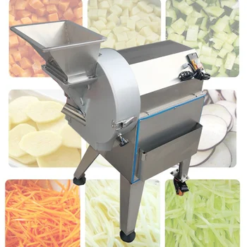Otomatik Sebze Parçalayıcı Dilimleme Doğranmış Patates Turp Soğan Salatalık Elektrikli Paslanmaz Çelik Sebze kesme makinesi