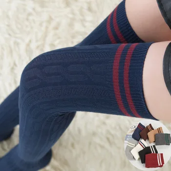 Pamuk Diz Üzerinde Çorap Yeni Moda kadın Uzun Pamuklu Çorap Kızlar Bayanlar İçin Küçük Taze Kolej Tarzı Çorap