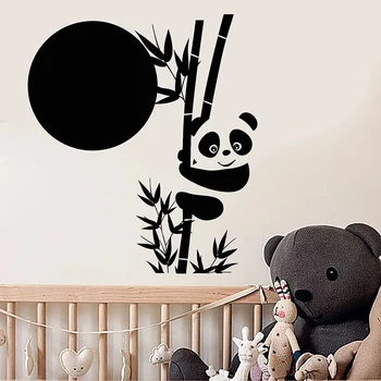 Panda Duvar Çıkartması Bambu Sevimli Hayvanlar Asya Tarzı Vinil Pencere Çıkartmaları Çocuk Odası Kreş Sınıf İç Dekor Mural M178