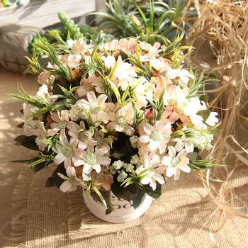 Papatya Gerbera Çiçek Krizantem Rayon Çiçek Buketi Simülasyon Sahte Çiçek Ev Düğün Buketleri Dekorasyon Parti DIY 1 adet