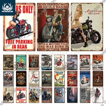 Retro Dekor Motosiklet Vintage Metal Tabela Metal Plak Retro Plaka Duvar sanat posterleri Dekoratif Garaj Man Cave Pub Bar Kulübü A1