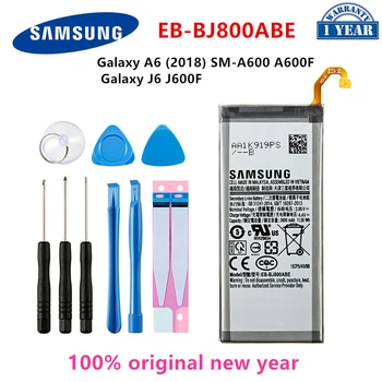 SAMSUNG Orijinal EB-BJ800ABE 3000mAh Pil Samsung Galaxy A6 (2018) SM-A600 A600F Galaxy J6 J600F Cep Telefonu + Araçları
