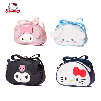 Sanrio Pu Küçük Kare Çanta Saklamak için Tuşları Kız Kozmetik Çantası Hello Kitty Kuromi Cinnamoroll Karikatür Modelleme Hediye askılı çanta