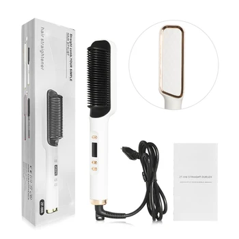 Saç düzleştirici fırçası Elektrikli Tarak Düzleştirici lcd ekran Hızlı ısıtma tarak bukle makinesi Şekillendirici Çok Fonksiyonlu Tarak