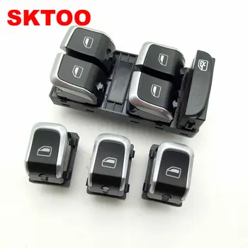SKTOO 4 adet / takım Yeni Krom Elektronik Pencere Kontrol Anahtarı Düğmesi Seti AUDİ A4 S4 B8 Q5 8KD959851A 8KD959855A
