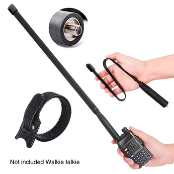 Taktik Anten Walkie Talkie Katlanabilir SMA Dişi 144/430Mhz VHF UHF Radyo Sinyal Güçlendirici Çift Bant Baofeng UV-5R UV-82 UV5R